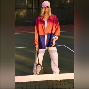 Free People Movement Perfect Ten zip up Color block jacket, Size XS